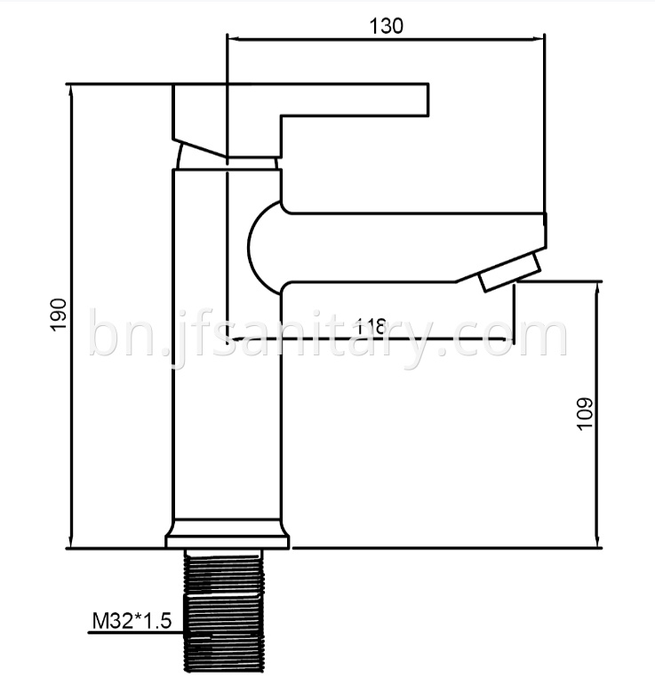 Size Of Chrome Basin Mixer Tap